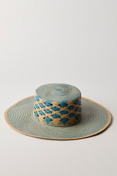 Elegancia Tropical Eleganica Tropical Mar Azul Wide Brim Panama Hat