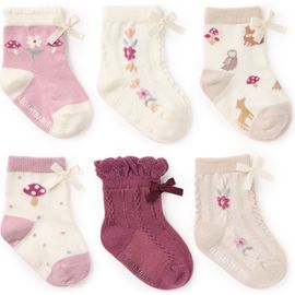 Elegant Baby Elegant Baby Assorted 6-Pack Forest Family Socks Gift Box