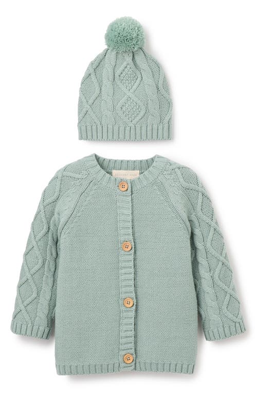 Elegant Baby Elegant Baby Diamond Cable Stitch Cotton Blend Cardigan & Hat Set
