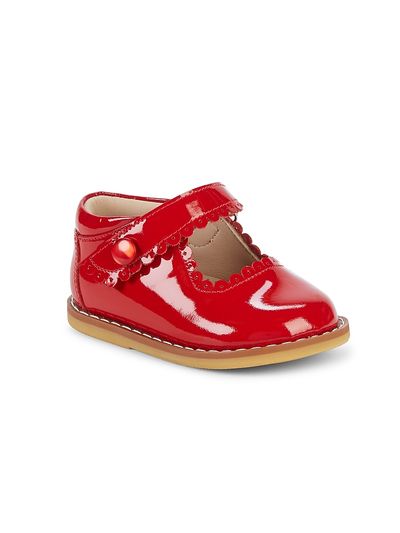 Elephantito Elephantito Girl's Kid's Scallop Patent Leather Mary Jane Flats