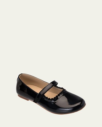 Elephantito Girl's Aria Scallop-Trim Ballerina Flats, Baby/Toddler/Kids