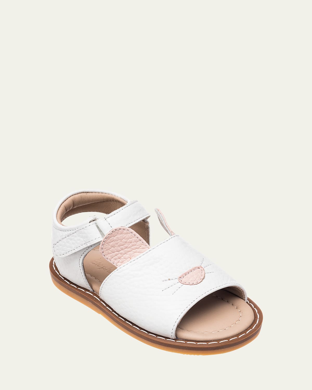 Elephantito Girl's Bunny Leather Flat Sandals, Baby