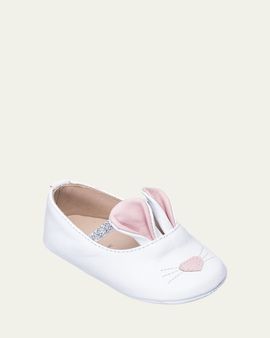 Elephantito Girls' Leather Bunny Sleeper Ballet Flat, Infant/Toddler
