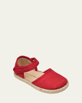 Elephantito Girl's Linen Classic Espadrille Sandals, Baby/Toddler/Kid