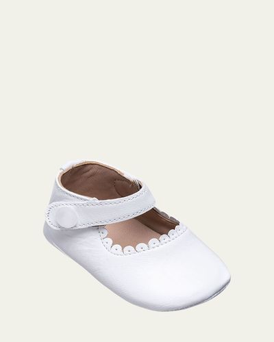 Elephantito Girl's Scalloped Leather Mary Jane, Baby