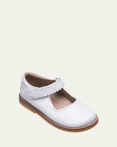 Elephantito Girl's Scalloped Leather Mary Jane, Toddler/Kids