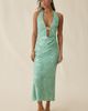 Elevator Disco Elevator Disco Selina Glam Beaded Keyhole Cutout Halter Top in Green, Women's at Urban Outfitters - 2