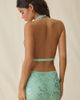 Elevator Disco Elevator Disco Selina Glam Beaded Keyhole Cutout Halter Top in Green, Women's at Urban Outfitters - 3