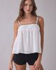 Elevator Disco Elevator Disco Wednesday Lace Trim Babydoll Tank Top in White, Women's at Urban Outfitters - 1