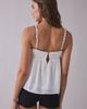 Elevator Disco Elevator Disco Wednesday Lace Trim Babydoll Tank Top in White, Women's at Urban Outfitters - 4