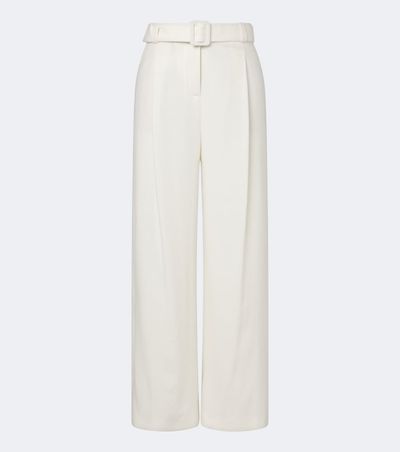 Eleventy Eleventy Belted wool and cashmere wide-leg pants