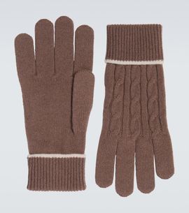 Eleventy Eleventy Cable-knit cashmere gloves