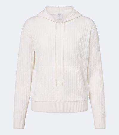Eleventy Eleventy Cable-knit cashmere hoodie