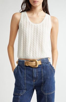 Eleventy Eleventy Cable Knit Sleeveless Sweater