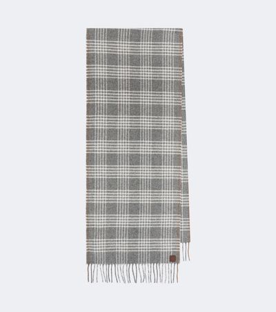 Eleventy Eleventy Checked silk, wool, and cashmere scarf