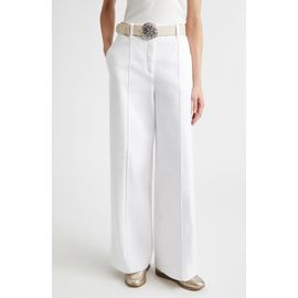 Eleventy Eleventy Cotton Stretch Twill Wide Flare Leg Trousers