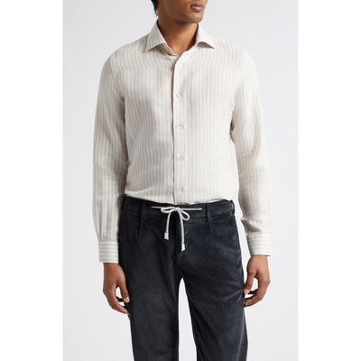 Eleventy Eleventy Dandy Stripe Button-Up Shirt