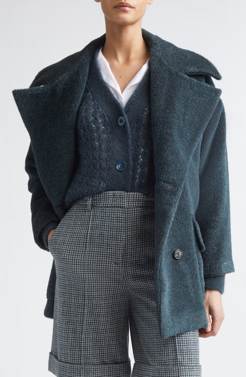 Eleventy Eleventy Double Breasted Alpaca & Virgin Wool Coat