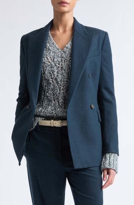 Eleventy Eleventy Double Breasted Virgin Wool & Cashmere Jacket
