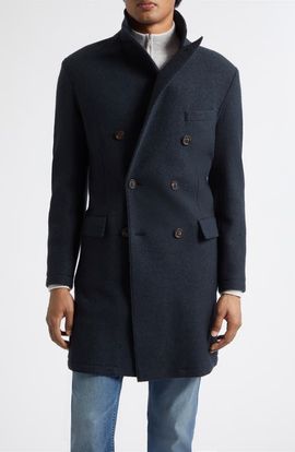 Eleventy Eleventy Double Breasted Wool Car Coat