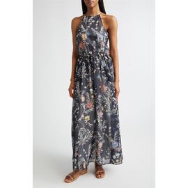 Eleventy Eleventy Floral Silk Chiffon Maxi Dress