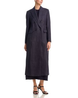 Eleventy Eleventy Four Button Wool Blend Duster Coat