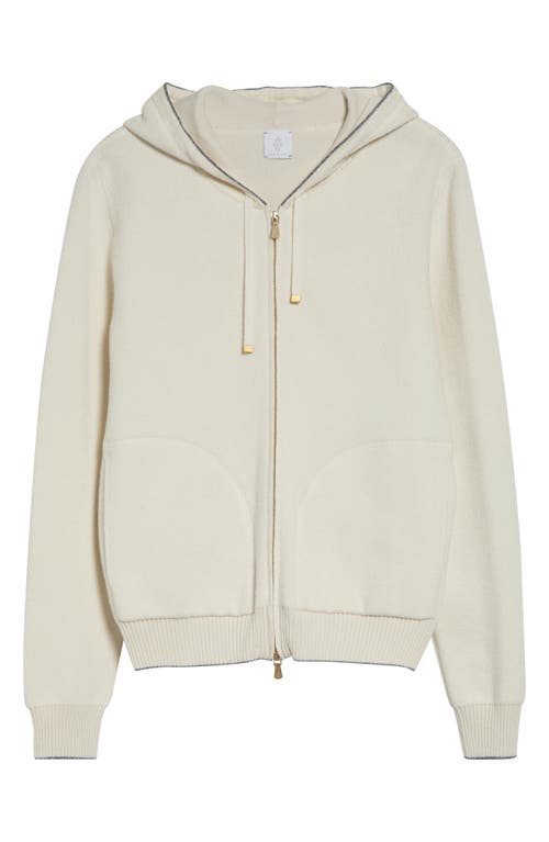 Eleventy Eleventy Full Zip Hoodie with Metallic Trim