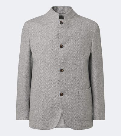 Eleventy Eleventy Herringbone cashmere and silk blazer