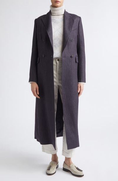 Eleventy Eleventy Herringbone Wool Blend Duster Jacket