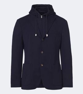 Eleventy Eleventy Hooded layered wool blazer
