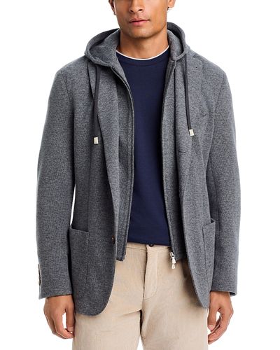Eleventy Eleventy Hooded Single Breasted Jacket