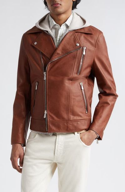 Eleventy Eleventy Leather Biker Jacket