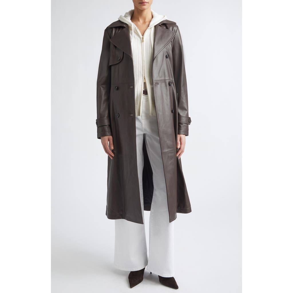Eleventy Eleventy Leather Trench Coat
