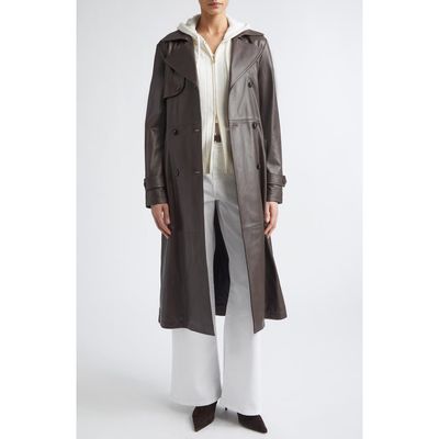 Eleventy Eleventy Leather Trench Coat