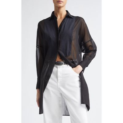 Eleventy Eleventy Long Tuxedo Shirt with Plastron