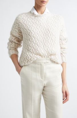 Eleventy Eleventy Open Stitch Mohair & Silk Sweater
