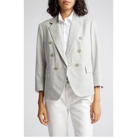 Eleventy Eleventy Pinstripe Double Breasted Wool Blazer