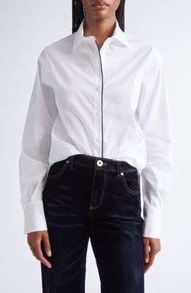 Eleventy Eleventy Piped Placket Button-Up Shirt