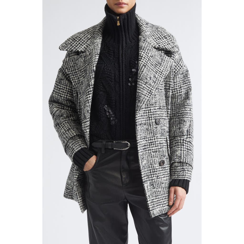 Eleventy Eleventy Plaid Tweed Wool Blend Coat