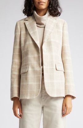 Eleventy Eleventy Plaid Wool & Alpaca Blend Blazer