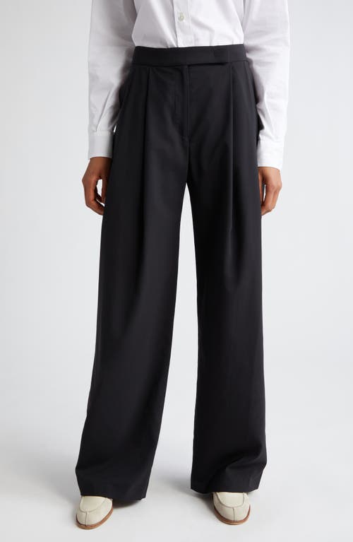 Eleventy Eleventy Pleated Virgin Wool Blend Wide Leg Trousers