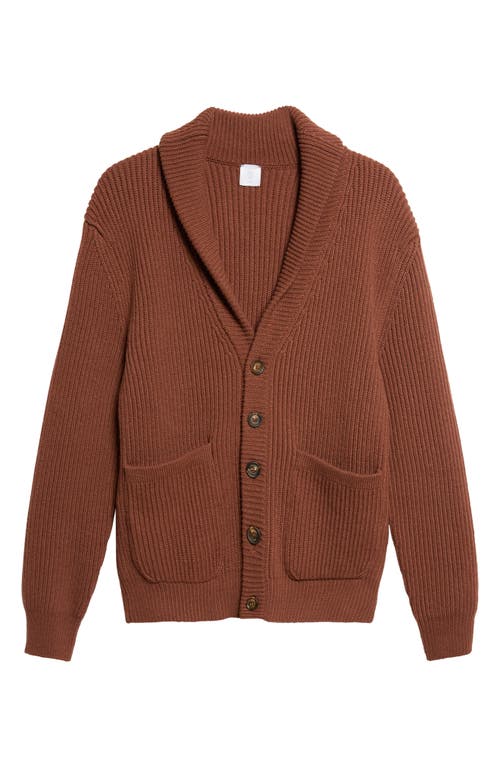 Eleventy Eleventy Rib Shawl Collar Wool Cardigan