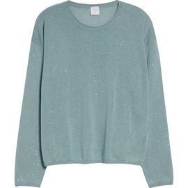 Eleventy Eleventy Sequin Silk & Cotton Crewneck Sweater