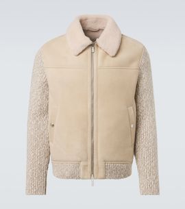 Eleventy Eleventy Shearling-lined suede jacket