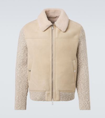 Eleventy Eleventy Shearling-lined suede jacket