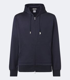 Eleventy Eleventy Silk and cotton-blend zip-up hoodie
