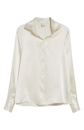 Eleventy Eleventy Silk Button-Up Shirt