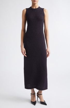 Eleventy Eleventy Sleeveless Cashmere Pointelle Sweater Dress