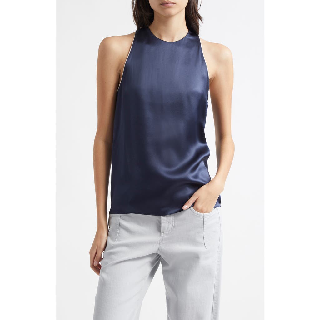 Eleventy Eleventy Sleeveless Silk Charmeuse Top
