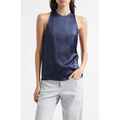Eleventy Eleventy Sleeveless Silk Charmeuse Top